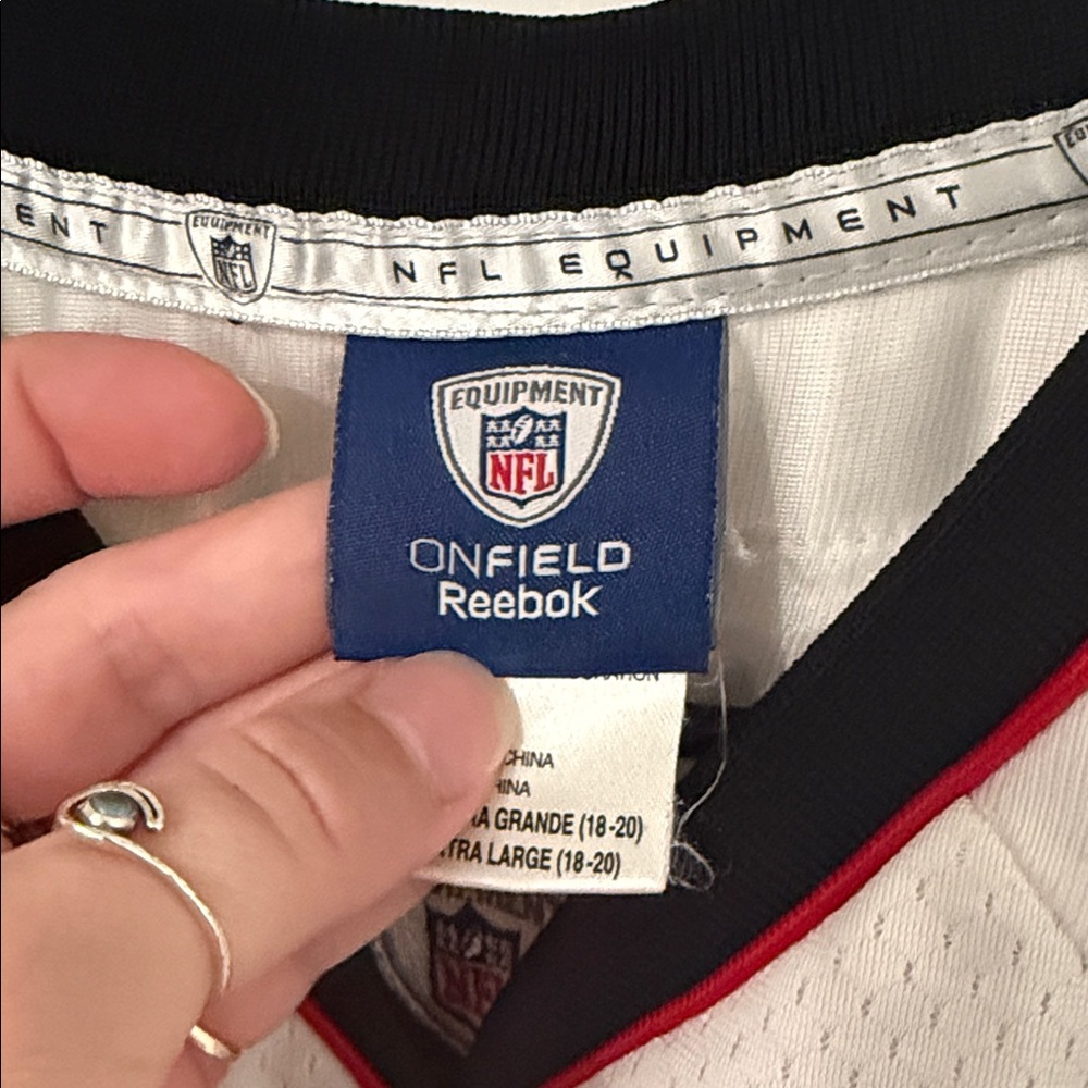 Matt Ryan Jersey Reebok White Falcons Jersey with Red and Black Accents - Picture 3 of 5